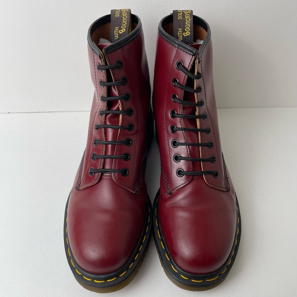 Vintage Dr. Martens 1460 Red Smooth Leather Boots UK 8 - Picture 2 of 16